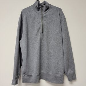 Roundtree and Yorke Trademark Quarter Zip Sweatshirt Gray L